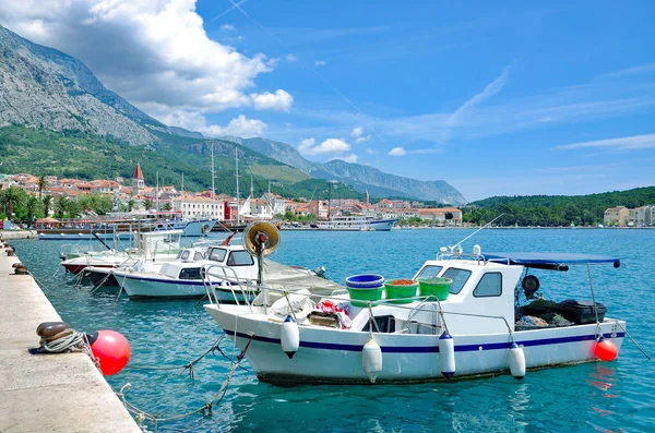Przy Promenadzie Miasta Makarska Makarska Riviera Morze Adriatyckie Dalmacja Chorwacja — Zdjęcie stockowe
