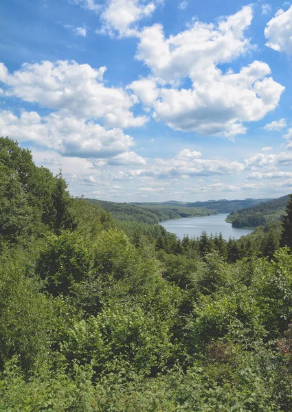 Wiehltalsperre Zbiornik Bergisches Land Nadrenia Westfalia Niemcy — Zdjęcie stockowe