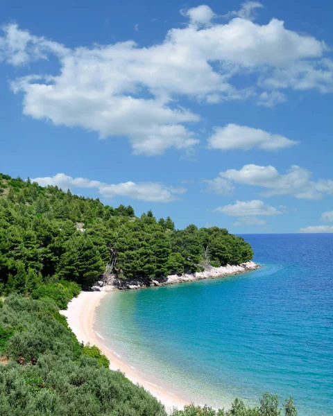 Idílica Praia Makarska Riviera Mar Adriático Região Dalmácia Croácia — Fotografia de Stock