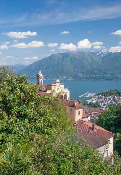 Iglesia Virgen Del Sasso Locarno Lago Mayor Cantón Del Tesino — Foto de Stock