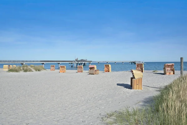 Beach Jetty Heiligenhafen Baltic Sea Schleswig Holstein Germany — стоковое фото