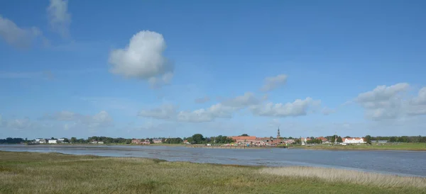 Vista Panorámica Toenning Río Eider Frisia Del Norte Schleswig Holstein —  Fotos de Stock