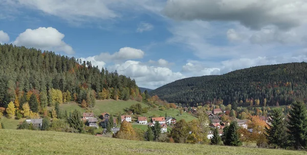 Villaggio Enzkloesterle Nella Foresta Nera Germania — Foto Stock