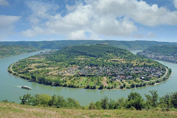 Village Boppard Famous Rhine River Loop Rhineland Palatinate Alemanha — Fotografia de Stock