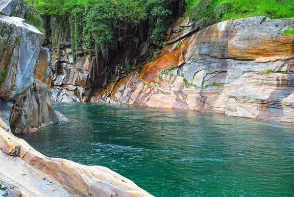 Verzasca River Valle Verzasca Ticino Canton Switzerland — стокове фото