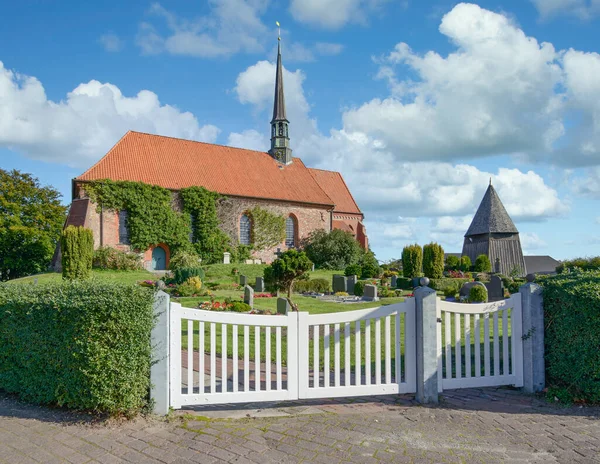 Igreja Witzwort Península Eiderstedt Frísia Norte Alemanha — Fotografia de Stock
