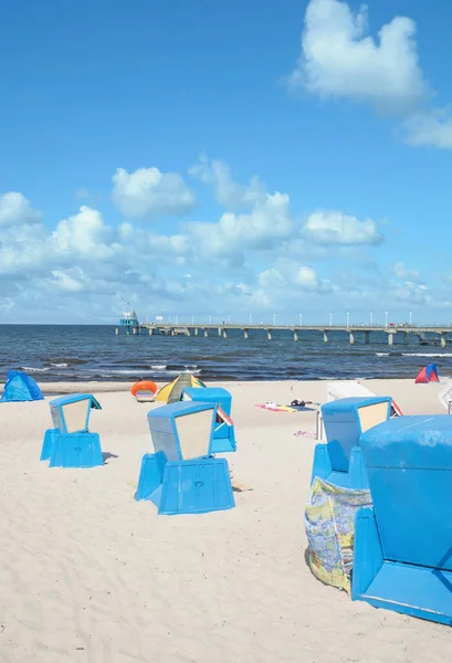 Praia Zinnowitz Usedom Mar Báltico Mecklemburgo Pomerânia Ocidental Alemanha — Fotografia de Stock