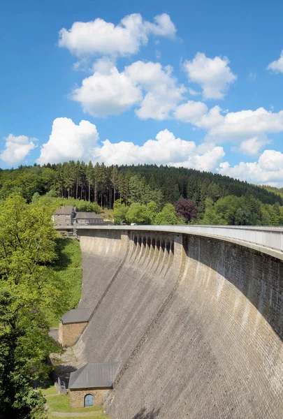 Dam Van Het Aggertalsperre Stuwmeer Bergisches Land Duitsland — Stockfoto