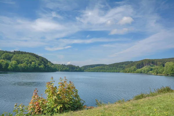 Listertalsperre Reservoir Sauerland Renania Del Norte Westphalia Alemania — Foto de Stock