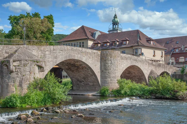Village Obermassfeld Grimmenthal Werra River Thuringia Germany — Stock Photo, Image