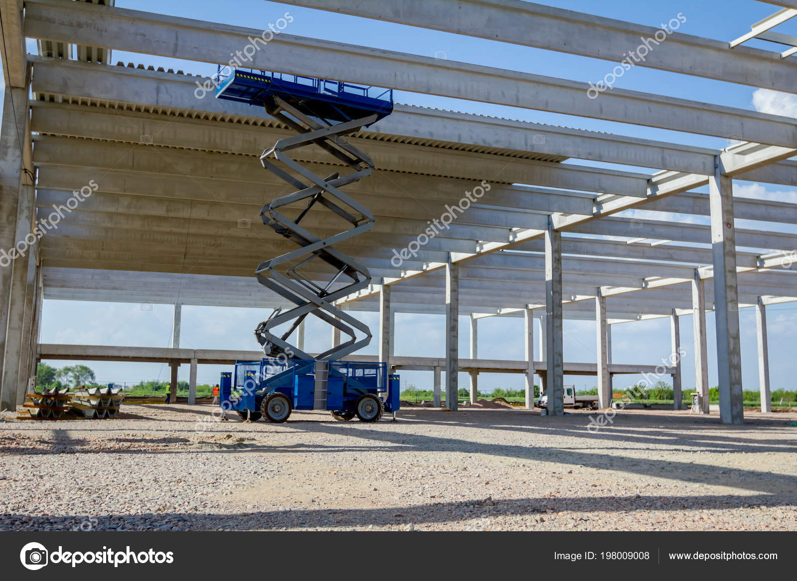 Scissor Lift Platform Stretched Hydraulic System Maximum Height Range