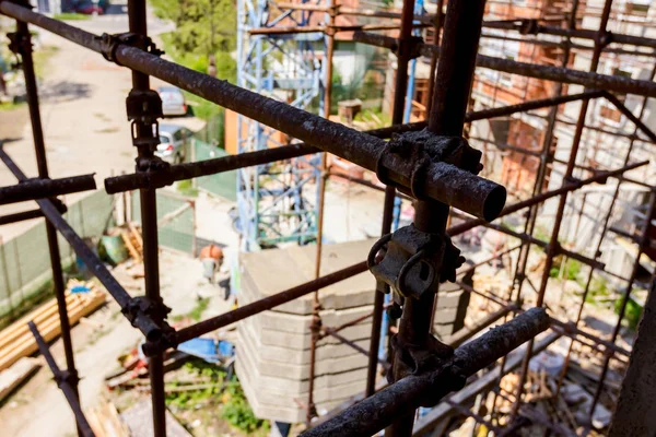 Scaffold Placed Edifice Building Construction — Stock Photo, Image