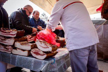 Çeşitli satış füme et durak, semt pazarı