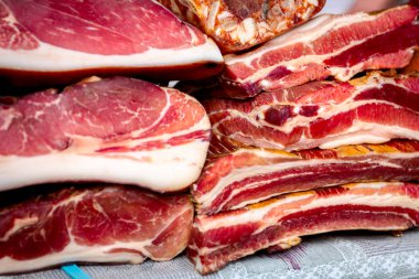 Çeşitli satış füme et durak, semt pazarı