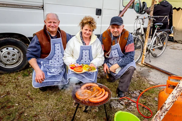 Competição no tradicional festival de salsichas — Fotografia de Stock