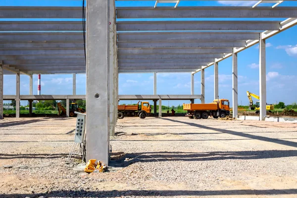 Blick auf Baustelle, Rohbau aus Beton — Stockfoto