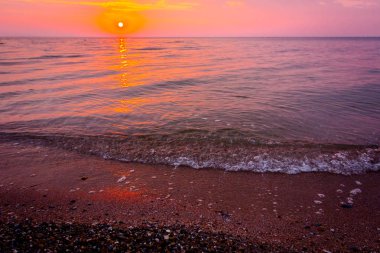 Akdeniz erken sabah şafak, gündoğumu,