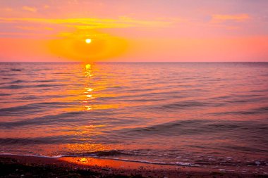 Akdeniz erken sabah şafak, gündoğumu,