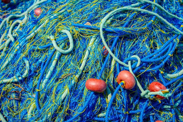 Куча Коммерческих Рыболовных Сетей Оборудование Рыбалки Открытом Море — стоковое фото
