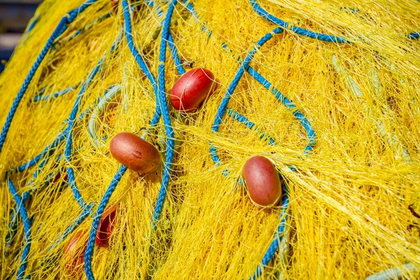 Pile Commercial Fishing Net Equipment Angling Open Sea — Stock Photo, Image