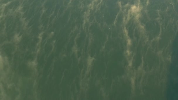 Rüzgarda Hortumda Girdapta Şafak Vakti Gölün Üzerinde Yavaşça Yüzen Buharın — Stok video