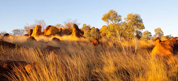 Malé Oblázky Turistickou Atrakcí Fotografoval Regionu Tennant Creek Northern Territory — Stock fotografie