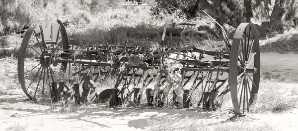 Black White Image Old Farm Plough — Stock Photo, Image