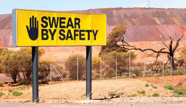 澳大利亚内陆采矿安全标志 — 图库照片