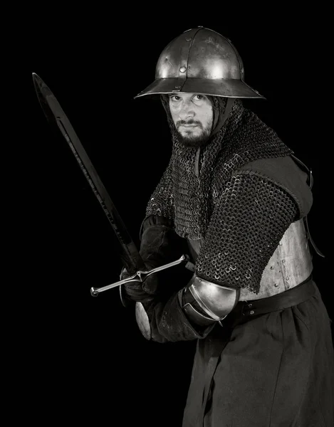 Soldat Mittelalterlicher Rüstung Einsatz — Stockfoto