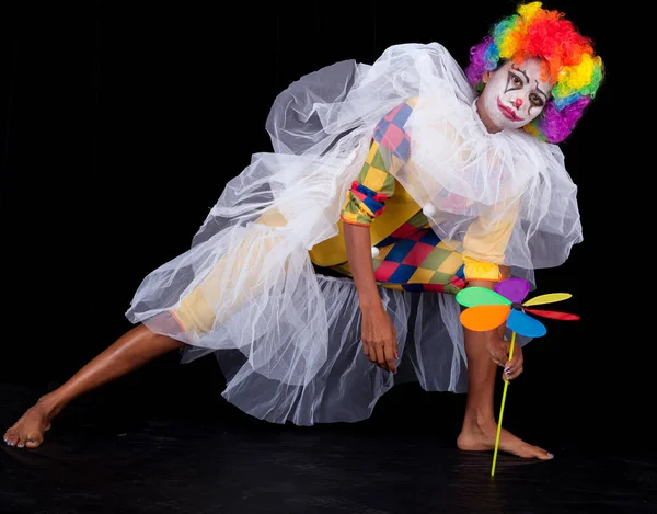 Ung Kvinna Som Clown — Stockfoto