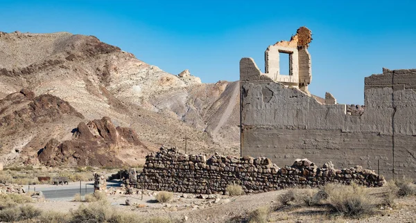 Rhyolite Είναι Μια Πόλη Φάντασμα Στην Νέα County Στις Ηπα — Φωτογραφία Αρχείου