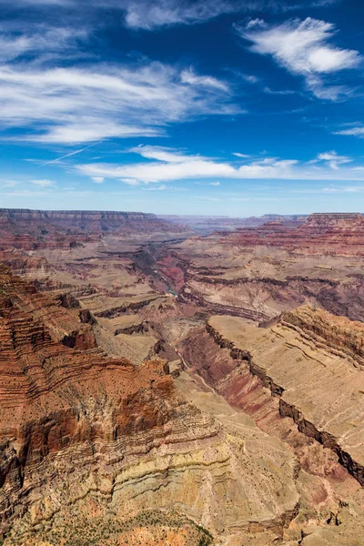 South Rim Grand Canyon Gesneden Door Colorado Rivier Arizona Heeft — Stockfoto