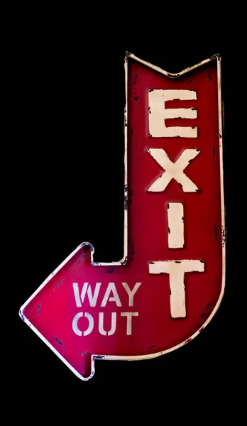 Exit skylt som visar vägen ut — Stockfoto