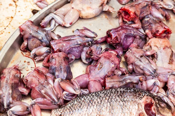 Frogs Sale Wet Market Skinned Still Alive — Stock Photo, Image
