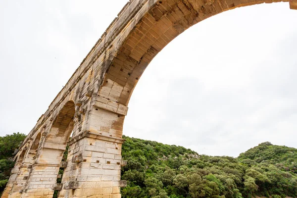 Pont Gard Roma Nın Nemausus Kolonisine Taşımak Için Yüzyılda Inşa — Stok fotoğraf