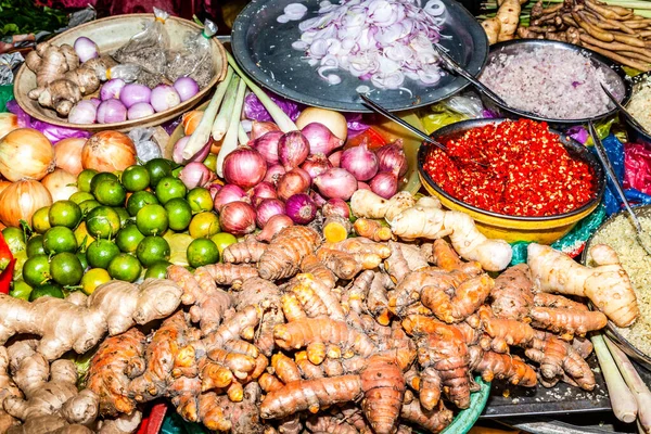 Productos Para Cocinar Puesto Mercado — Foto de Stock