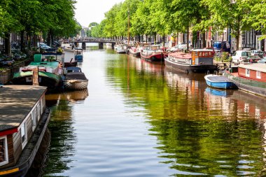 Amsterdam Hollanda 'da tipik bir sahne