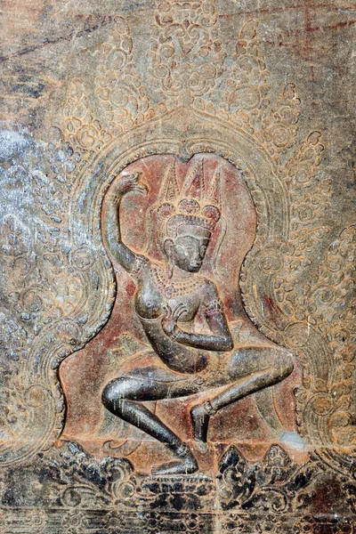 Płaskorzeźby Ścianach Zewnętrznej Galerii Angkor Wat Połowie Xii Huśtawka Oceanu — Zdjęcie stockowe
