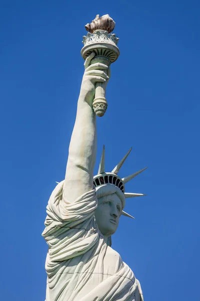 The Statue of Liberty is a colossal neoclassical sculpture on Liberty Island in New York Harbor within New York City, in the United States with a scale copy in Las Vegas