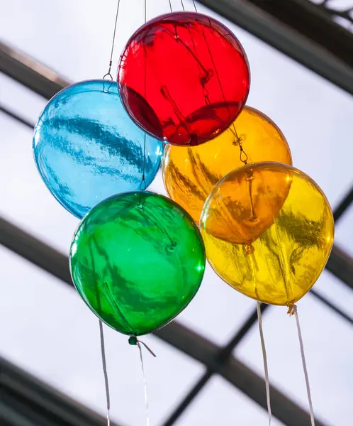 Mycket Festliga Ballonger Men Dessa Gjorda Glas — Stockfoto