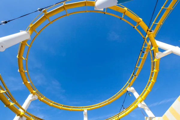 Scary Rollercoaster Isolated Blue Sky — Stock Photo, Image