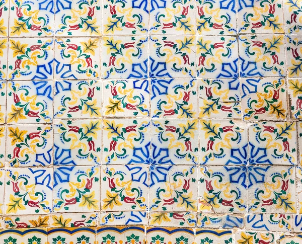 antique tiles found on wall in Lisbon, europe