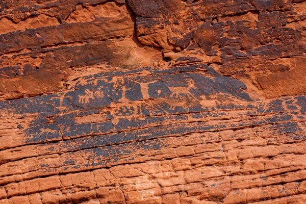 Amerika Daki Antik Hint Petroglifleri Ateş Vadisi Yeşil Nehir Bulundu — Stok fotoğraf