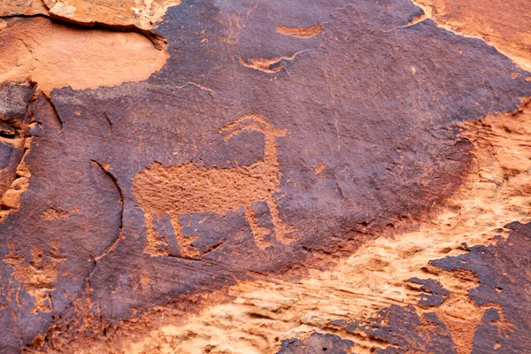 Forntida Indiska Petroglyfer Usa Finns Valley Fire Och Green River — Stockfoto