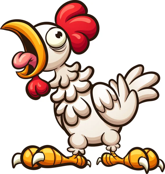 Pollo Cartone Animato Illustrazione Clip Art Vettoriale Con Semplici Gradienti — Vettoriale Stock