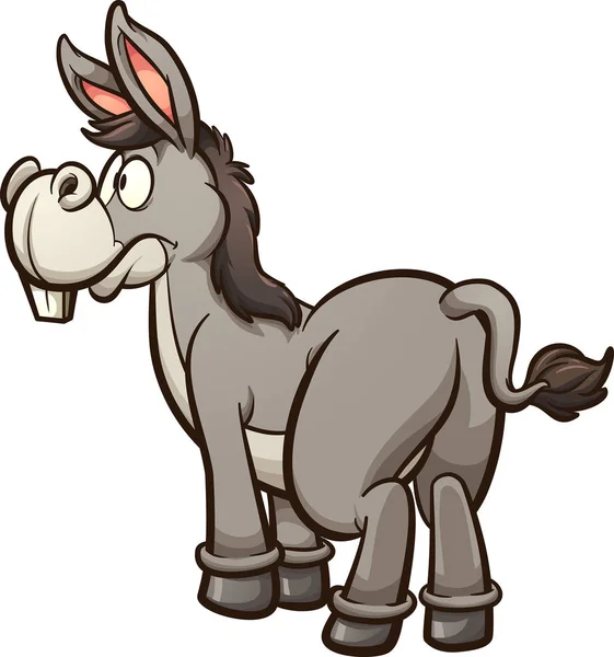 Pin Tail Donkey Vector Clip Art Illustration Simple Gradients Donkey — Stock Vector