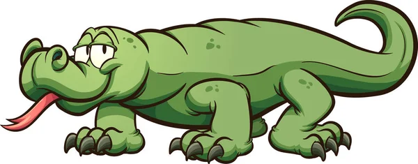 Dragon Komodo Illustration Clip Art Vectoriel Avec Des Dégradés Simples — Image vectorielle