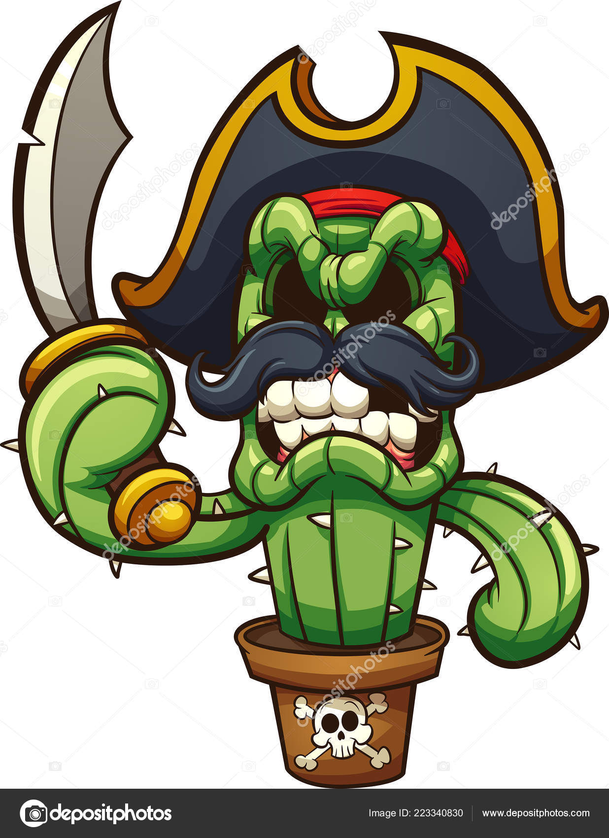 선인장 적입니다 간단한 그라디언트 그림입니다 레이어에 스톡 벡터 - ©memoangeles 223340830, image size:1236x1700