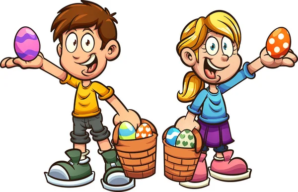 Huevo de Pascua niños — Vector de stock