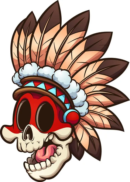 Cráneo nativo americano — Vector de stock
